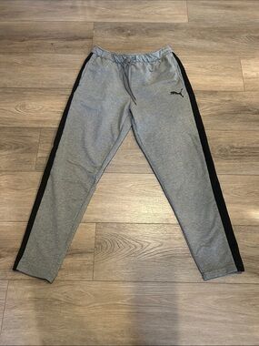 Puma Gray Joggers with Black Side Panels Size Large